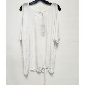Riani Women's White Top W/Cut Out Sleeves & Knot Size 12